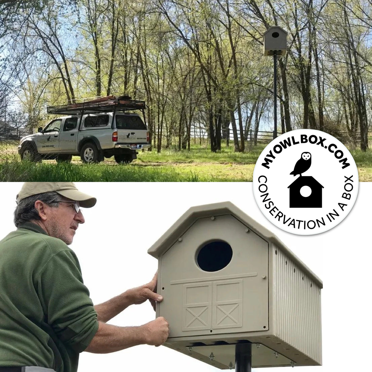 Nature's Remedy Owl Barn with Mounting Hardware